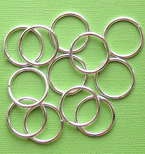 Silver Tone Jump Rings 18mm x 1.8mm - Open 13 Gauge - 50 Rings - J012