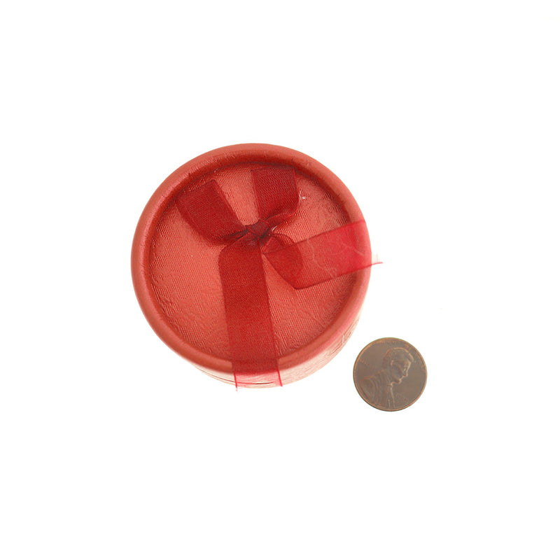 Red Round Jewelry Box - 54mm x 36mm - 2 Pieces - TL270