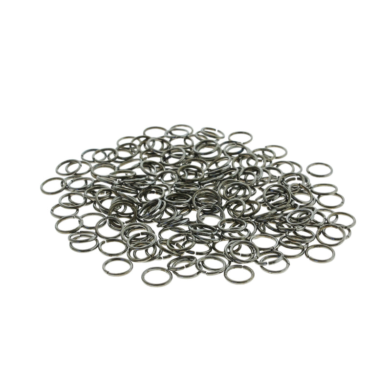 Gunmetal Tone Jump Rings 8mm x 1mm - Open 18 Gauge - 200 Rings - J272