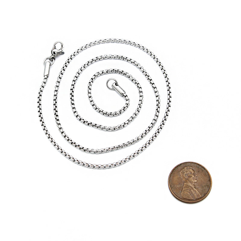 Stainless Steel Box Chain Necklace 20" - 2mm - 1 Necklace - N758