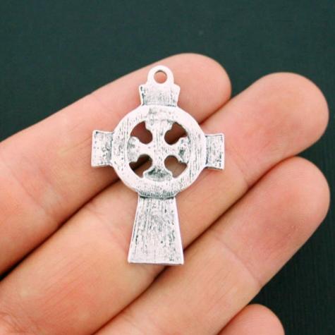 4 breloques de ton argent antique croix celtique - SC5623