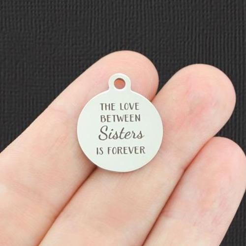 Sisters Stainless Steel Charms - The love between is forever - BFS001-5112