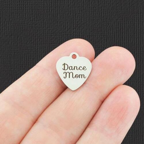 Dance Mom Stainless Steel Small Heart Charms - BFS012-5127