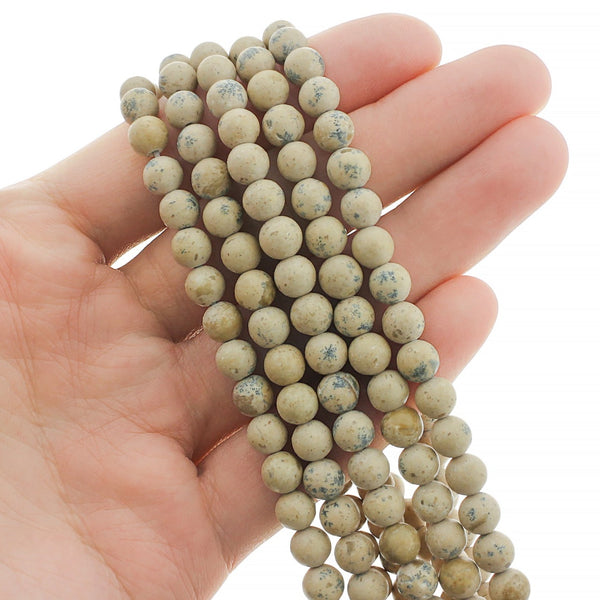 Perle ronde en jaspe naturel 6 mm - Marron désert - 1 rang 65 perles - BD763