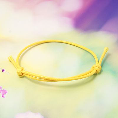 Bracelets Ajustables Cordon Wax Jaune - 40-70mm - 4 Bracelets - N153