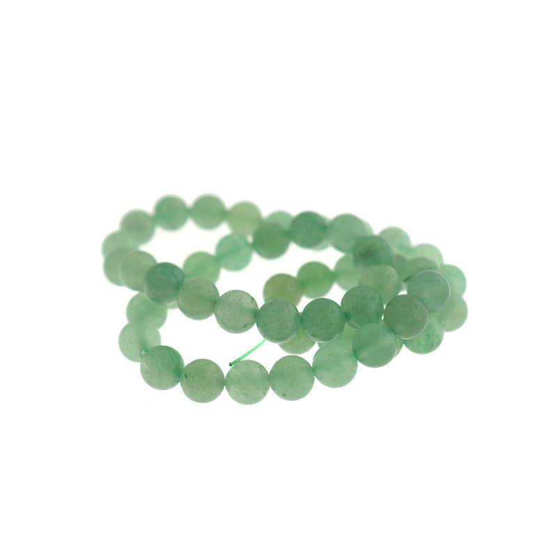Round Natural Aventurine Beads 8mm - Polished Sea Green - 1 Strand 47 Beads - BD1603