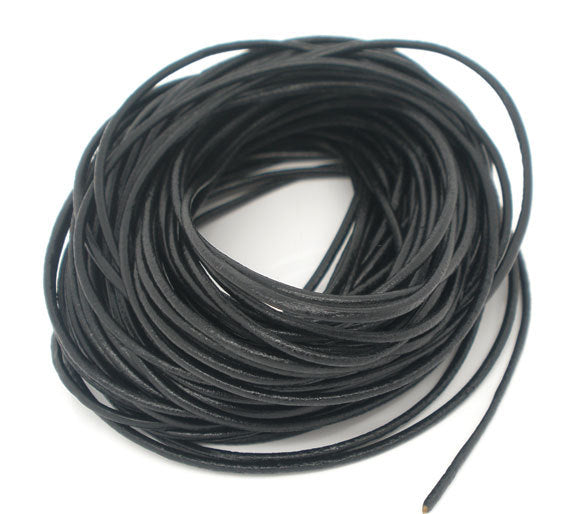 BULK Black Leather Cord 32.8Ft - 1.5mm - Z006