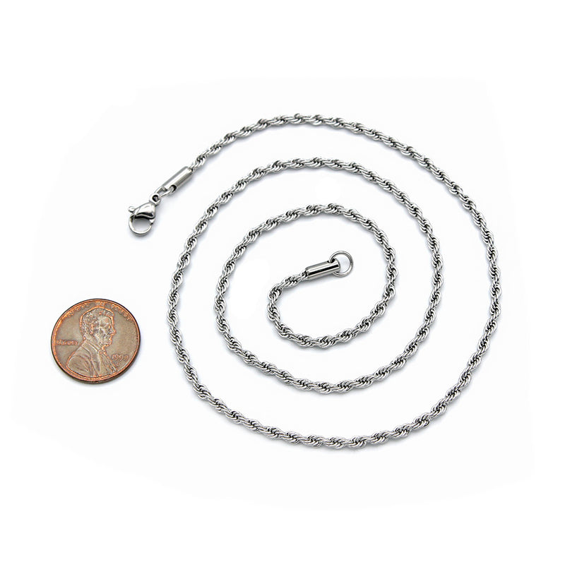 Colliers de chaîne de corde en acier inoxydable 20" - 2,5 mm - 5 colliers - N730