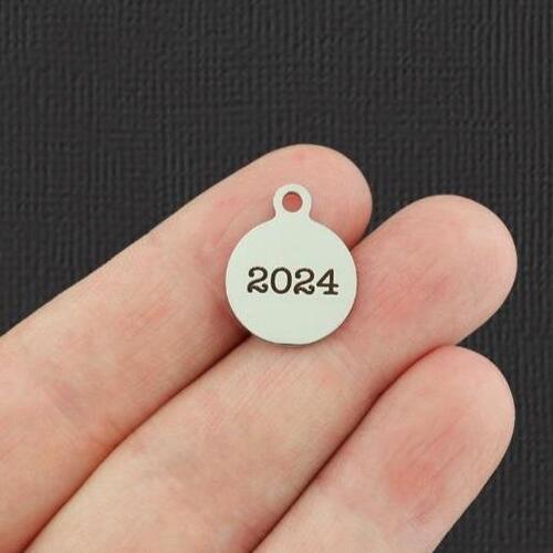 2024 Petites Breloques Rondes en Acier Inoxydable - BFS002-5296