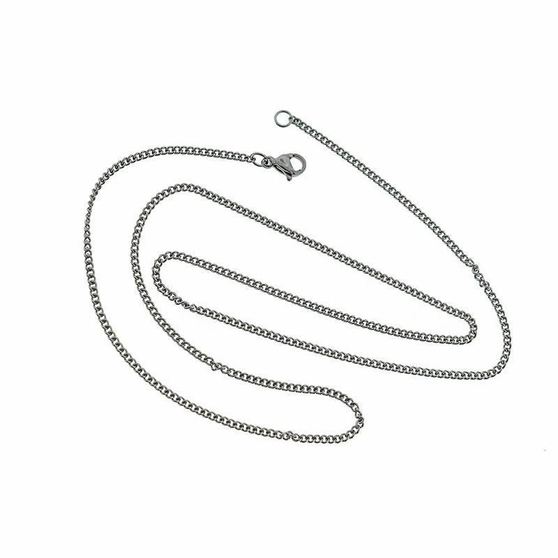 Stainless Steel Curb Chain Necklace 19.5"- 1mm - Choose Your Quantity!