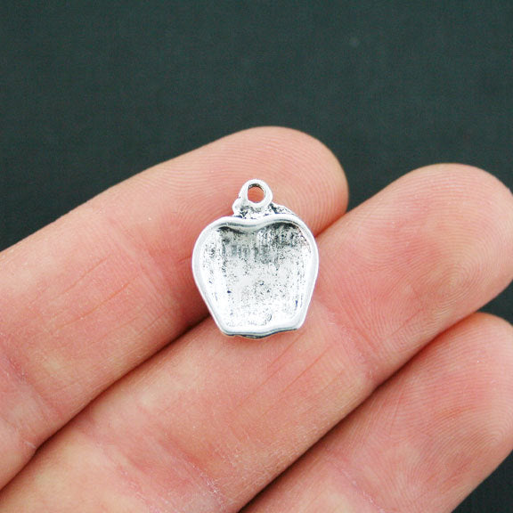 8 Teacher Apple Antique Silver Tone Charms - SC5239