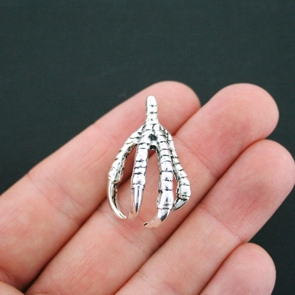 Bird Talons Antique Silver Tone Charm 3D - SC3261