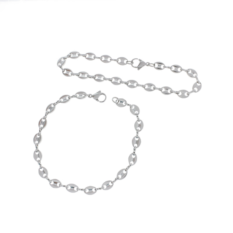 Bracelet chaîne à maillons en acier inoxydable 7,6"- 1,5 mm - 1 bracelet - N039