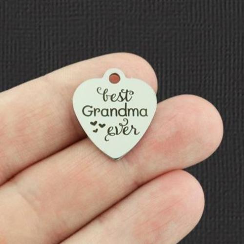 Best Grandma Ever Stainless Steel Charms - BFS011-5349