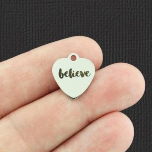 Believe Stainless Steel Small Heart Charms - BFS012-5352