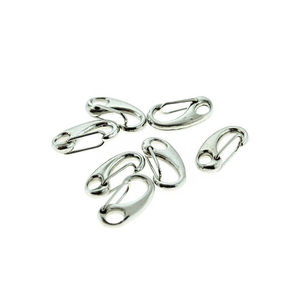 Silver Tone Lobster Snap Clasp - 16mm x 8mm - 6 Clasps - Z1004
