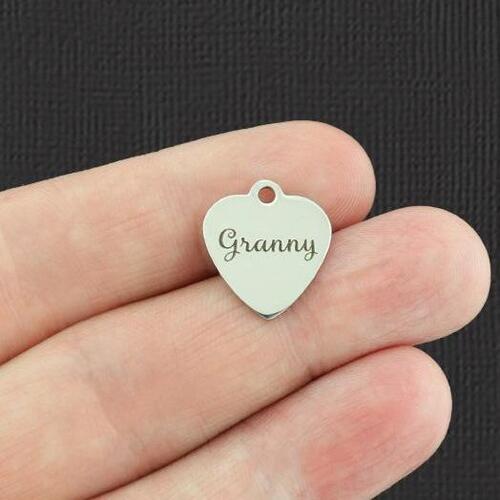 Granny Stainless Steel Small Heart Charms - BFS012-5388