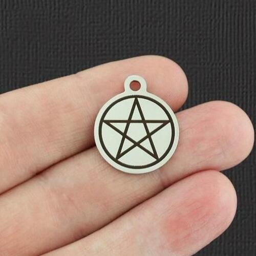 Pentagram Stainless Steel Charms - BFS001-5394