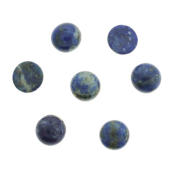 Natural Lapis Lazuli Gemstone Cabochon Seals 8mm - 4 Pieces - CBD017