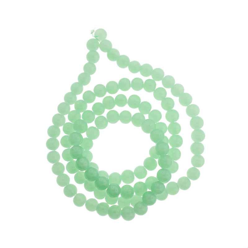 Perles Rondes Imitation Jade 8mm - Vert Menthe - 1 Rang 100 Perles - BD2719