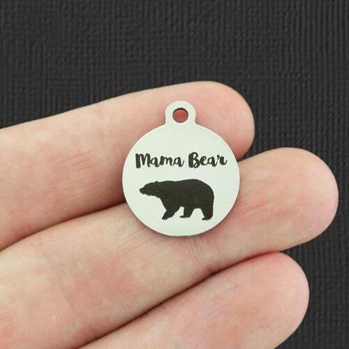 Mama Bear Stainless Steel Charms - BFS001-5436
