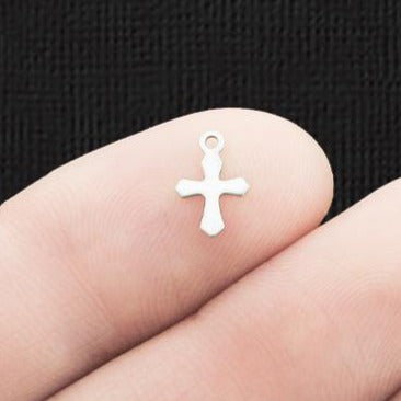 20 Cross Stainless Steel Charms 2 Sided - SSP321