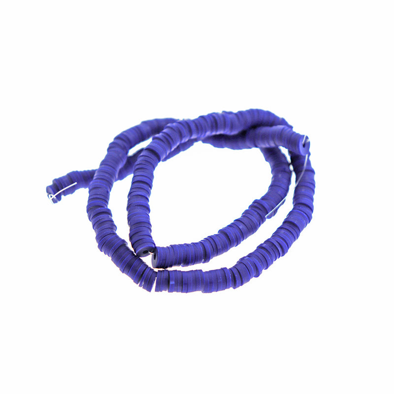 Heishi Polymer Clay Beads 6mm x 1mm - Royal Blue - 1 Strand 320 Beads - BD2635