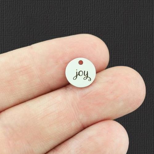 Charms ronds Joy en acier inoxydable de 10 mm - BFS005-5478