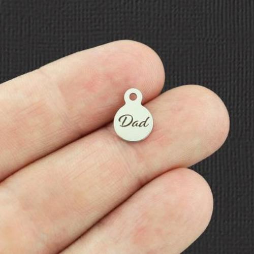 Dad Stainless Steel 8mm Loop Charms - BFS004-5491