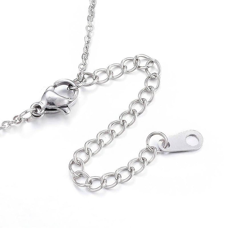 Stainless Steel Cable Chain Necklace 18" Plus Extender - 2mm - 1 Necklace - N411