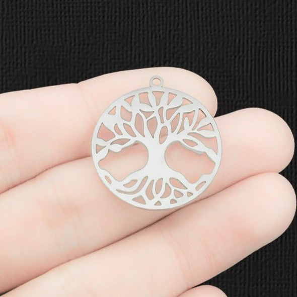 Tree of Life Stainless Steel Charm 2 Sided - SSP546