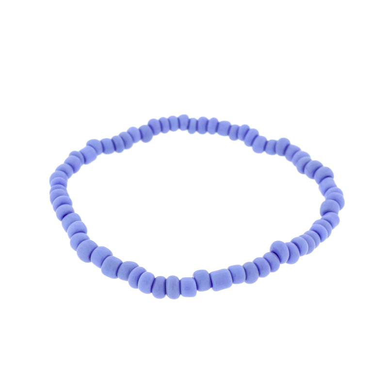 Bracelets en Perles de Verre - 65mm - Bleu Pervenche - 5 Bracelets - BB097