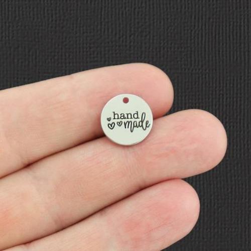 Hand Made Stainless Steel 13mm Round Charms - BFS007-5513