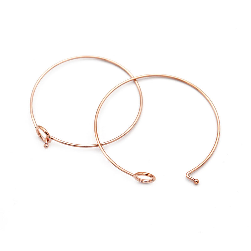 Rose Gold Stainless Steel Hook Bangle 60mm ID - 1.7mm - 1 Bangle - N700