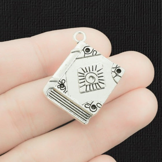 4 Book Antique Silver Tone Charms - SC038