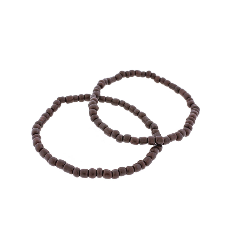 Seed Glass Bead Bracelet - 65mm - Coffee Brown - 1 Bracelet - BB247