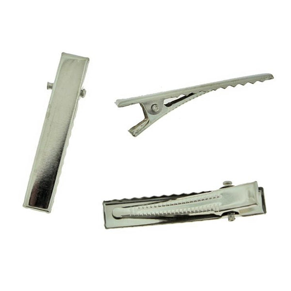 Barrettes à cheveux argentées - 40 mm x 8 mm - 20 pièces - Z1143