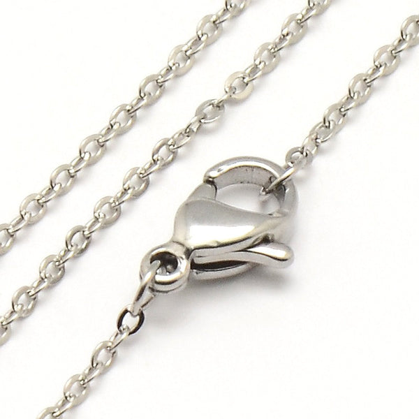 Stainless Steel Cable Chain Necklace 18"  1.5mm - 10 Necklaces - N111
