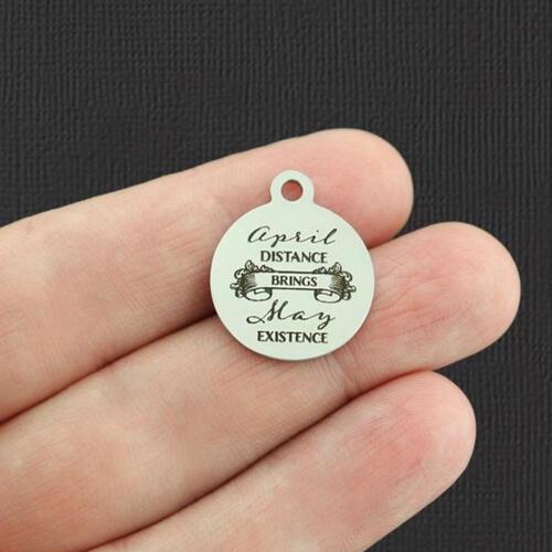 April distance Stainless Steel Charms - brings May existence - BFS001-5625