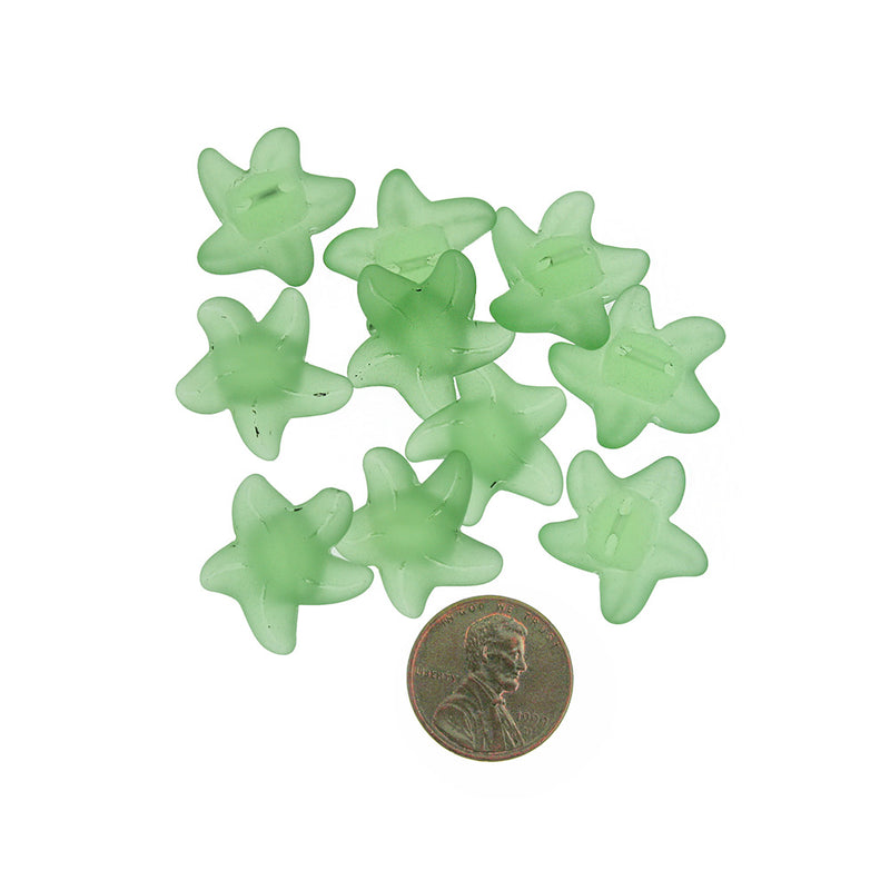 Seafoam Green Starfish Sea Glass Charm - U136