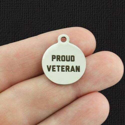 Proud Veteran Stainless Steel Charms - BFS001-5724