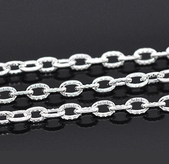 Bulk Silver Tone Cable Chain 32ft - 2.5mm - FD180