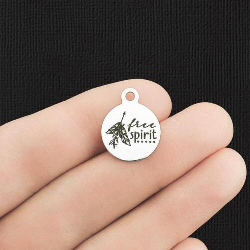 Free Spirit Stainless Steel Small Round Charms - BFS002-5818