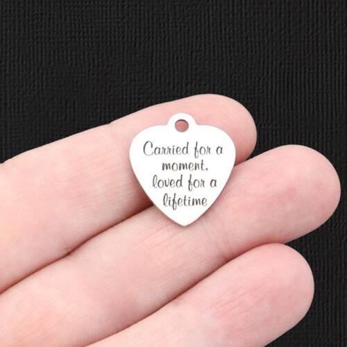 Carried for a moment Stainless Steel Charms - Loved for a lifetime - BFS011-5859