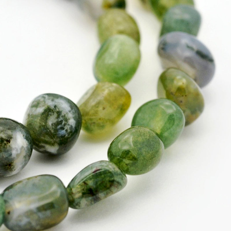 Nugget Natural African Jade Beads 6mm - Forest Greens - 1 Strand 58 Beads - BD886