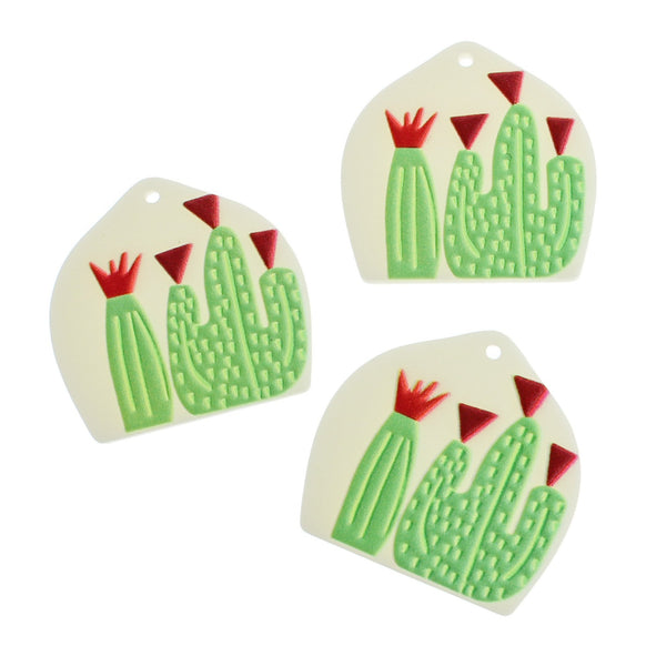 2 Cactus Acrylic Charms - K139