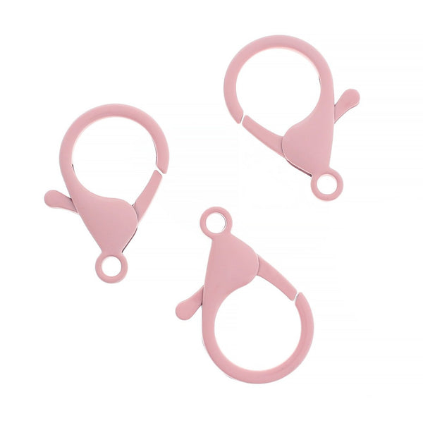 Light Pink Enamel Lobster Clasps 35mm x 23mm - 4 Clasps - FD1037