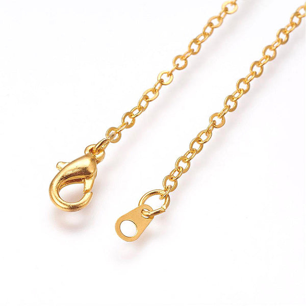 Gold Tone Cable Chain Necklace 18" - 2mm - 1 Necklace - N414