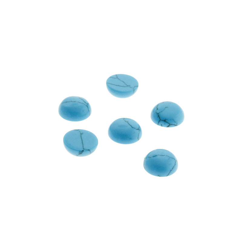Imitation Turquoise Gemstone Cabochon Seals 10mm - 4 Pieces - CBD003-A