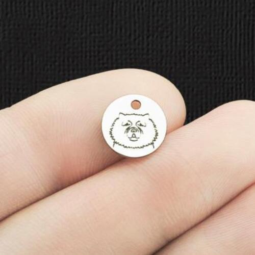 Chow Chow Stainless Steel 10mm Round Charms - BFS005-5979
